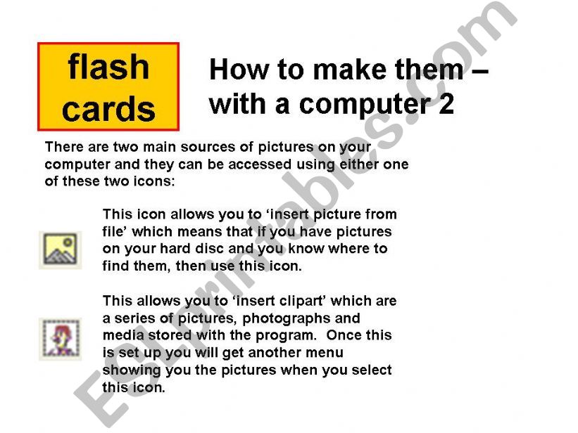 ESL English PowerPoints How To make Flash Cards In Word 2