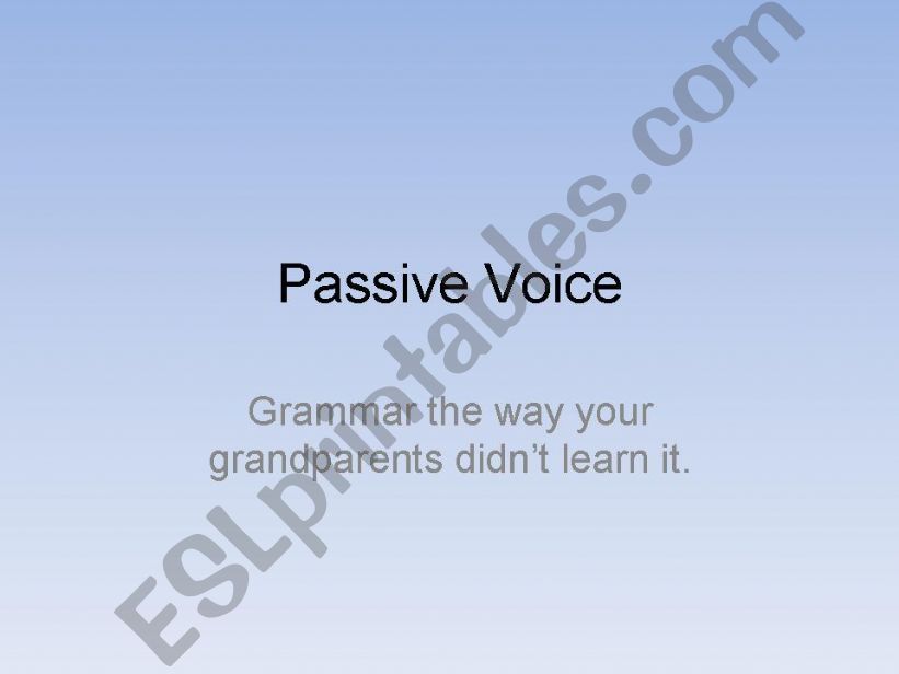 Passive Voice powerpoint