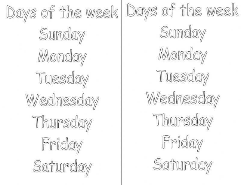 days of the week powerpoint