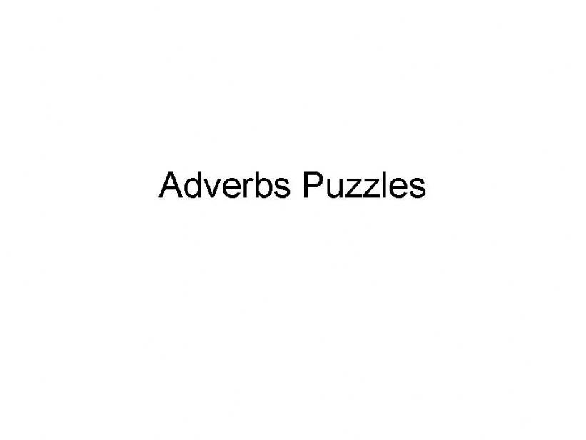 Adverbs Puzzles powerpoint