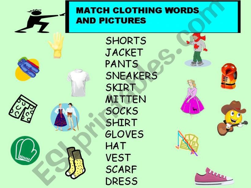match clothing words and pictures
