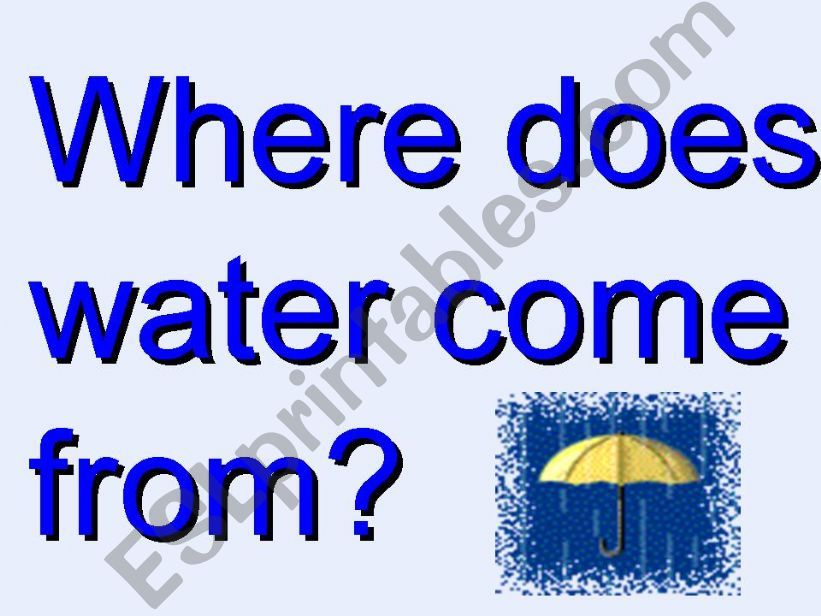 Where does water come from? powerpoint