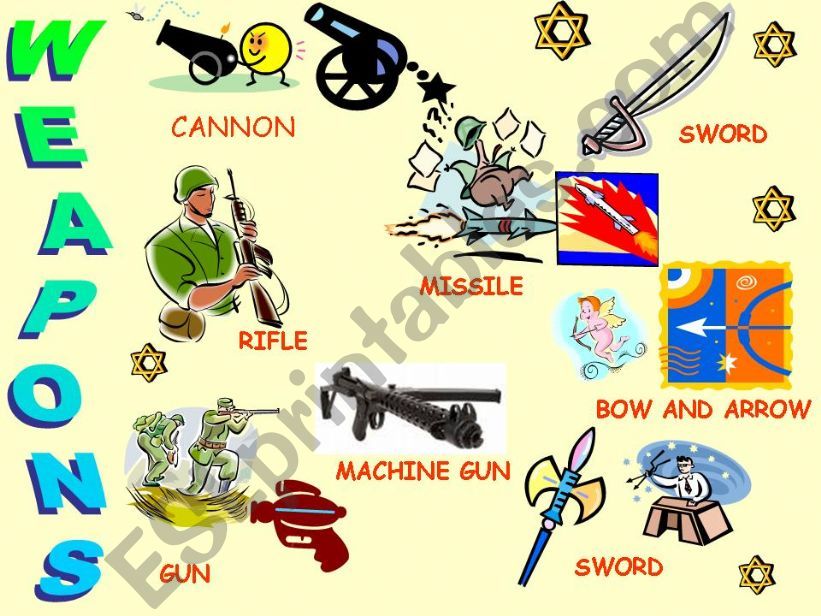 WEAPONS PICTIONARY powerpoint
