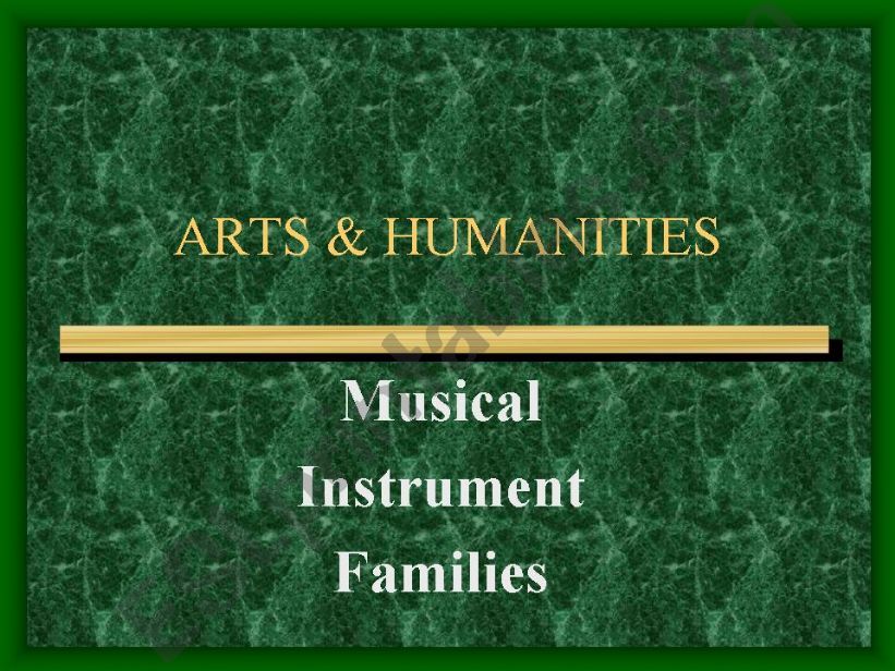 Musical Instrument Familes powerpoint