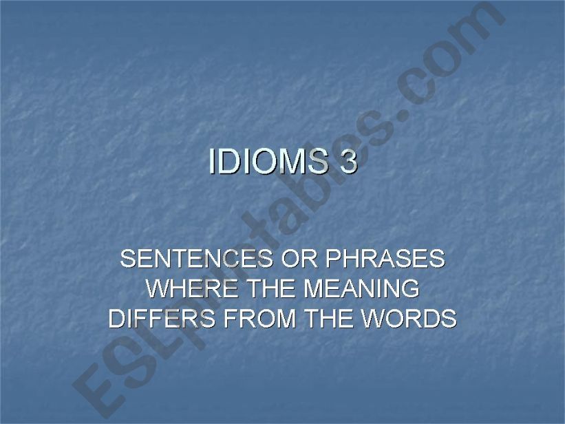 Idioms 3 powerpoint