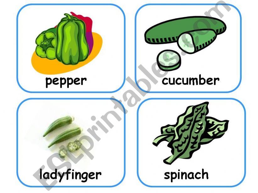 VEGETABLE FLASHCARDS  powerpoint