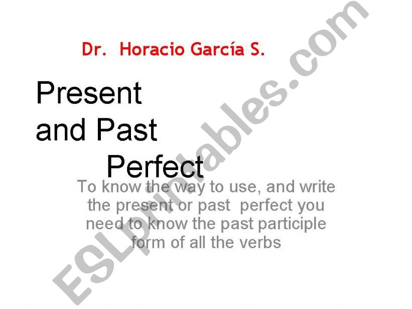 Present and Past Perfect  powerpoint