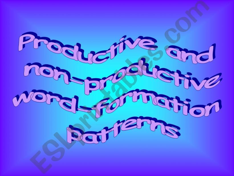 Presentation  of  English  Word-Formation Patterns