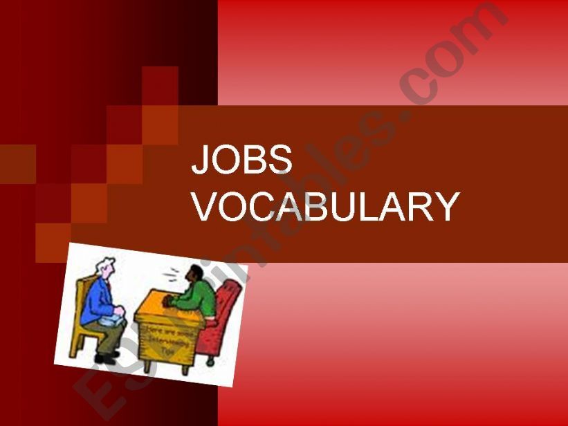 Jobs vocabuary powerpoint