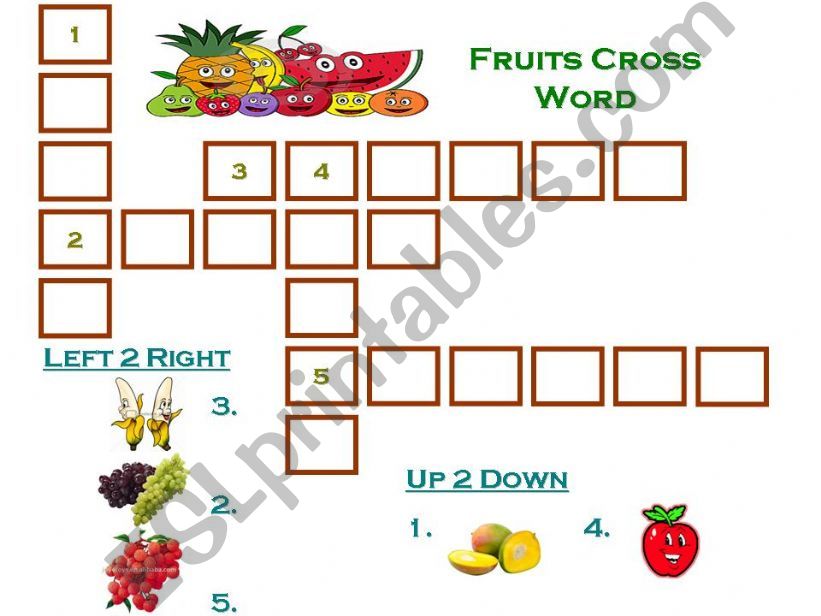 Fruit Cross Word powerpoint