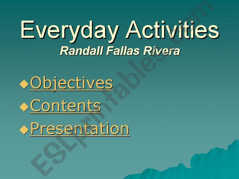 Everyday Activities powerpoint