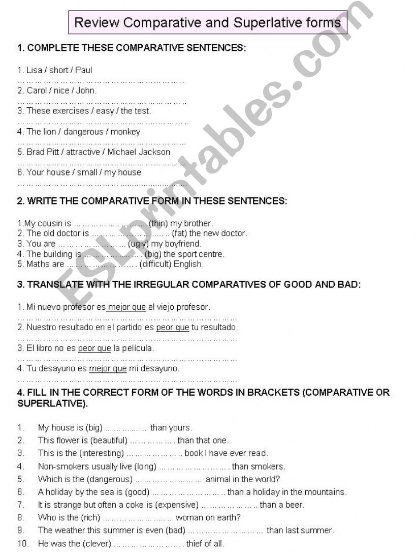 Comparatives and Superlatives powerpoint