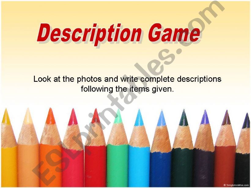 Description Game powerpoint