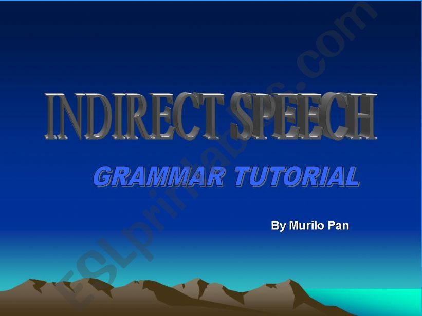 Indirect Speech powerpoint