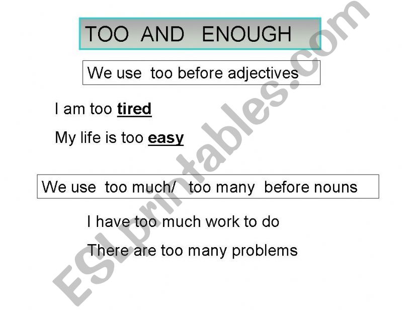 too and enough powerpoint