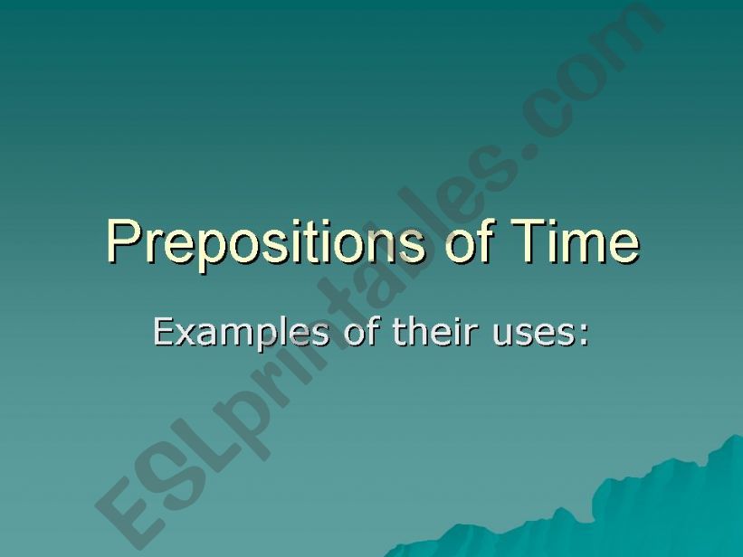 Prepositions of Time powerpoint