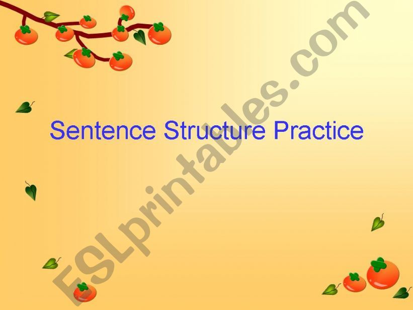 sentence structure practice powerpoint