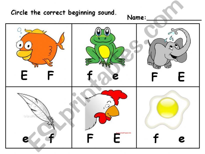 Phonics practice-- E & F powerpoint