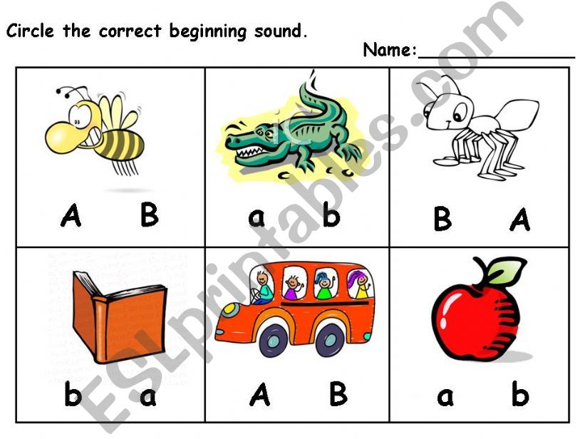 Phonics Practice-- A & B powerpoint