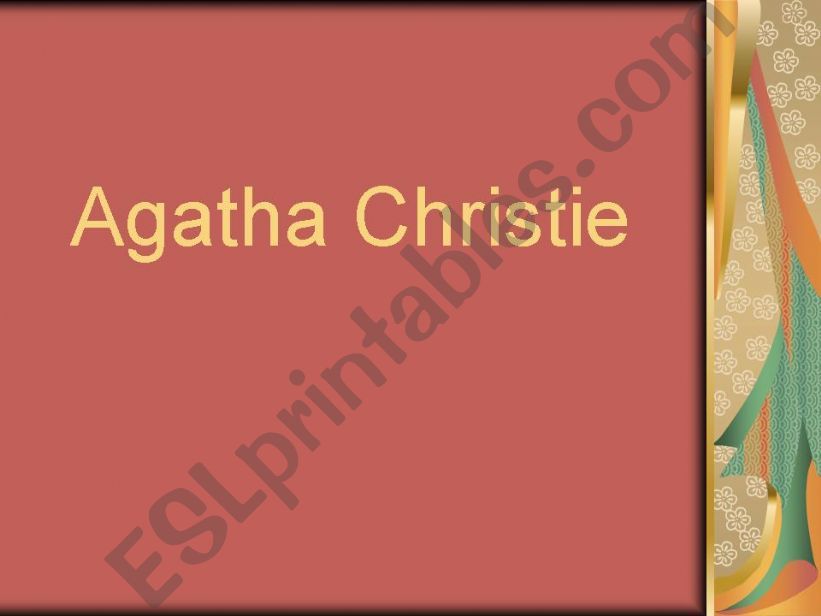 ESL English PowerPoints agatha christie