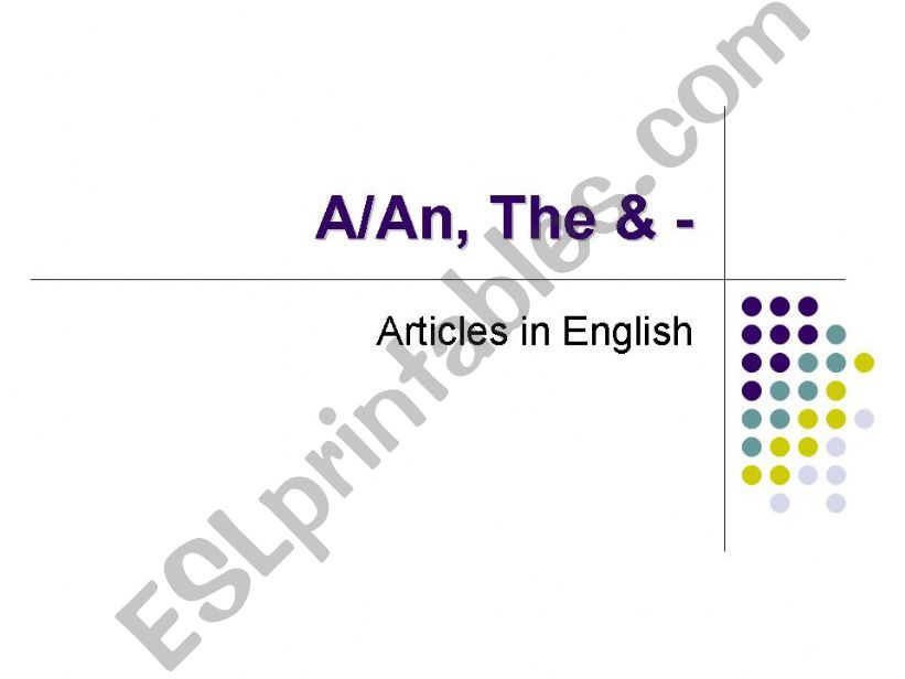 Articles in English powerpoint