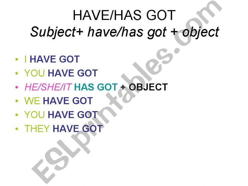 have/has got powerpoint