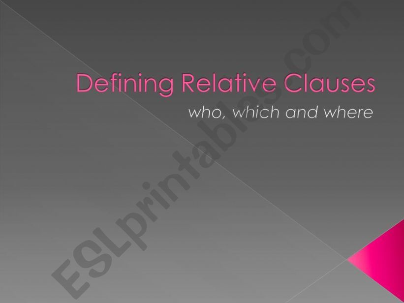 Defining Relative Clauses powerpoint