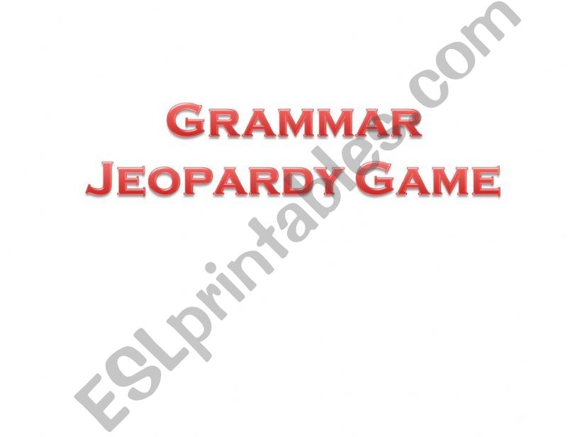 Grammar Jeopardy powerpoint