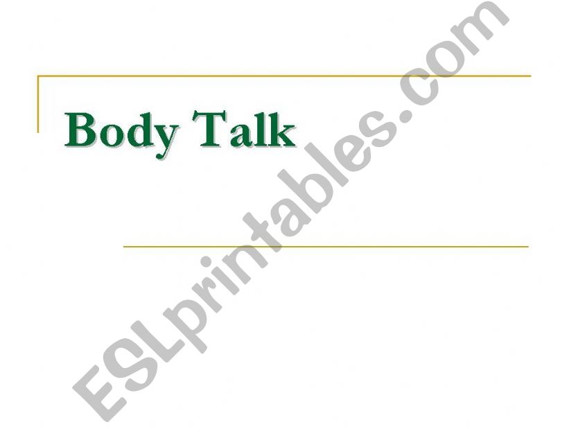 Body Talk powerpoint