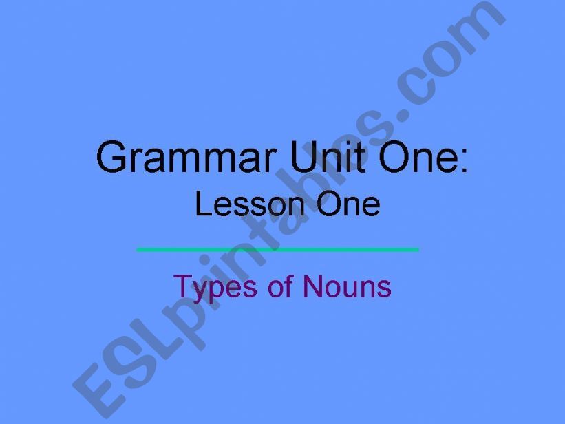 Types of Nouns powerpoint