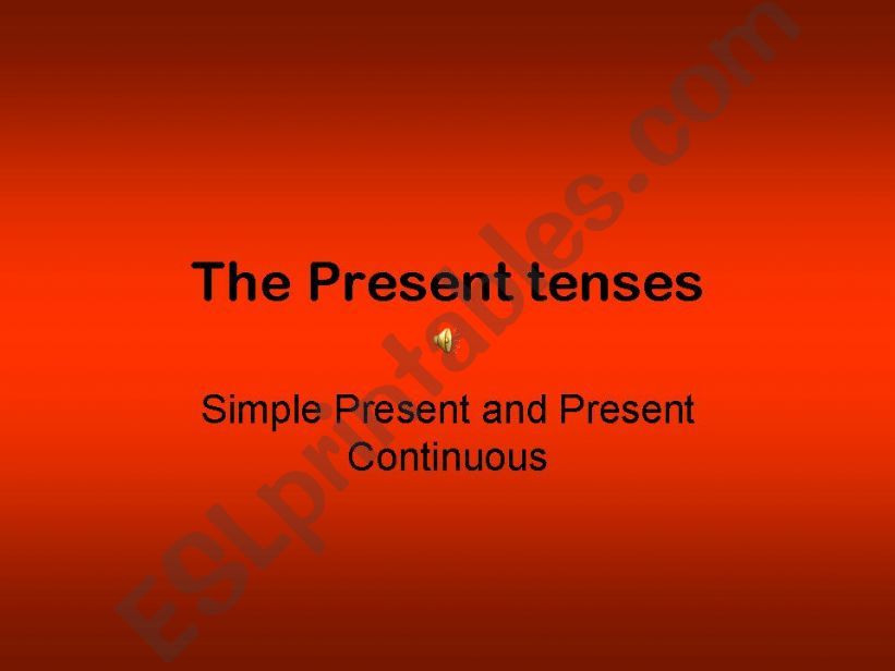 the present tenses powerpoint