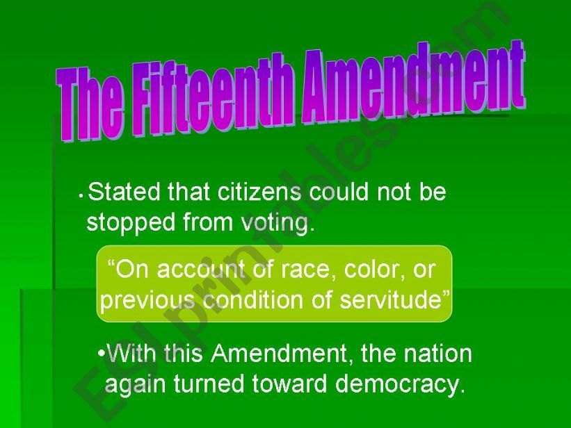 The fiffteenth amendment powerpoint