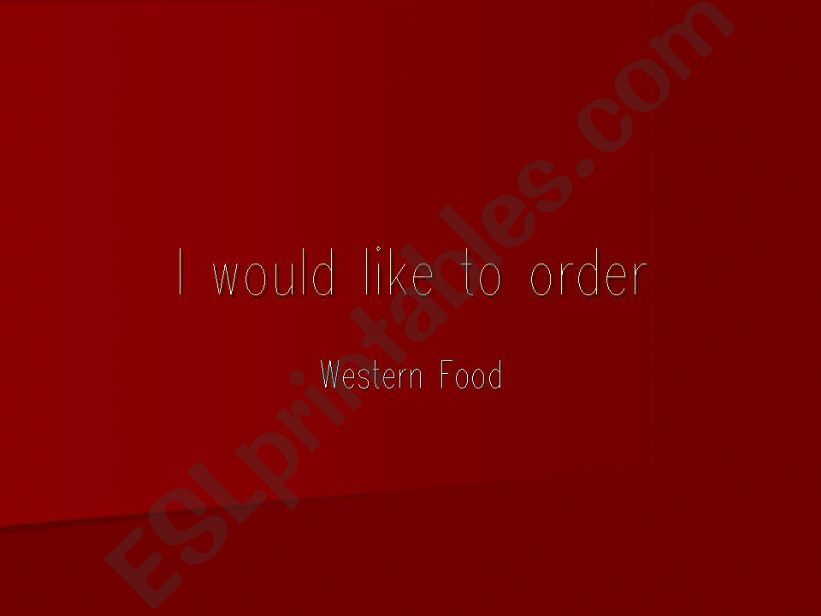 Ordering Western Fast Food powerpoint