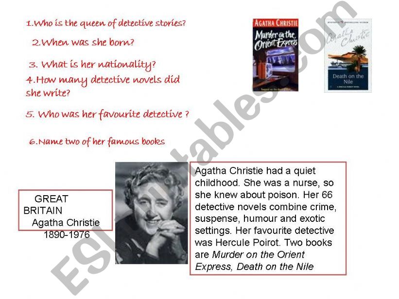 English writer  Agatha christie