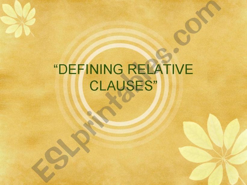 Defining Relative Clauses powerpoint