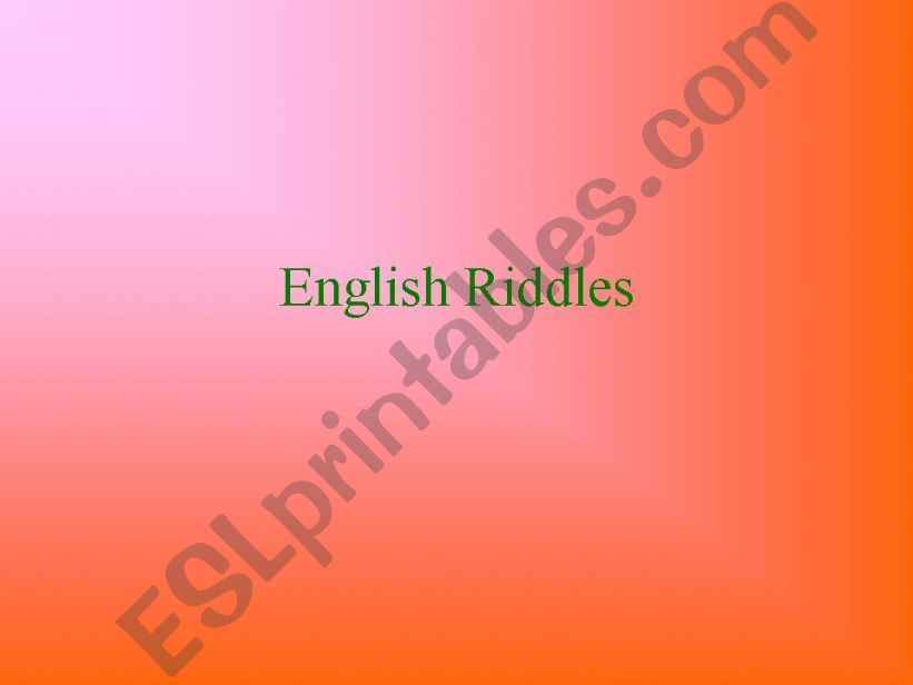 English Riddles powerpoint