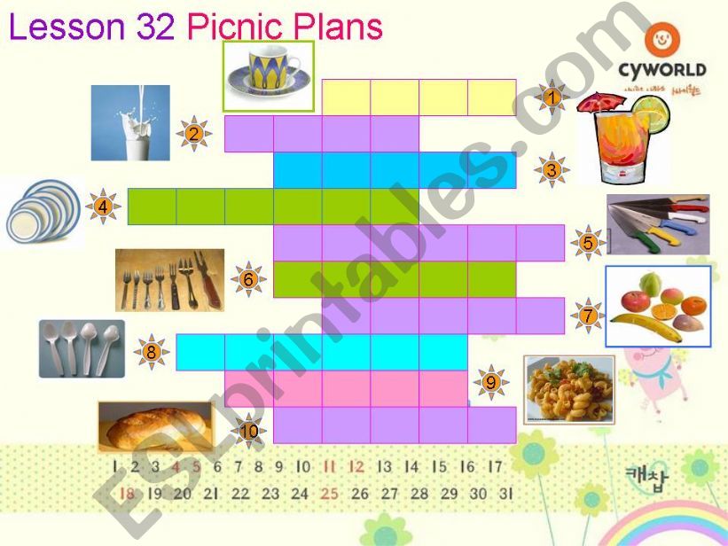 Food Crossword powerpoint - Slide 2