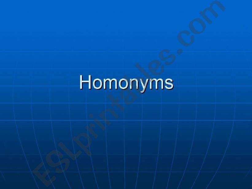 homonyms powerpoint