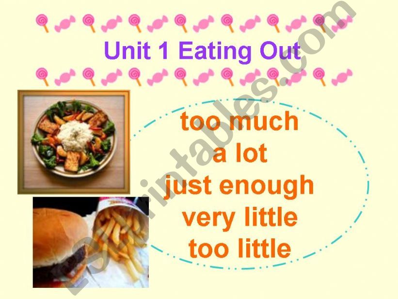 food quanitities powerpoint