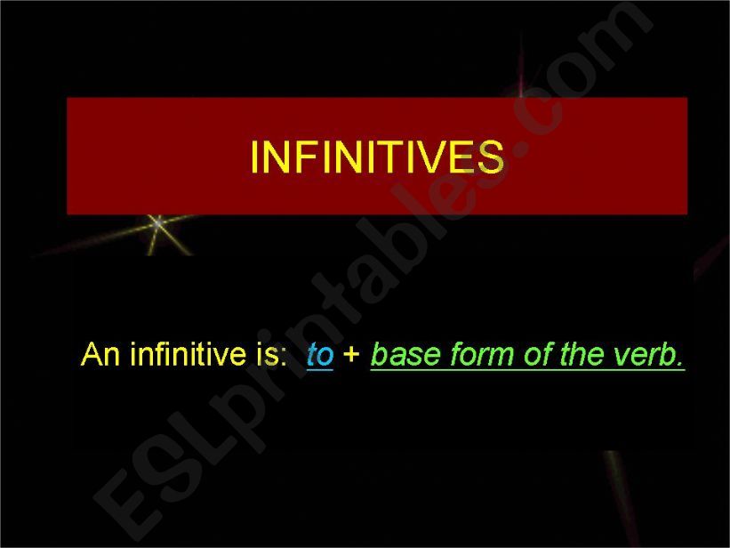 Infinitive after certain verbs