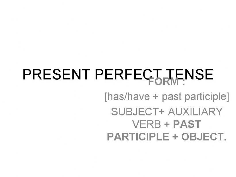 PRESENT PERFECT TENSE powerpoint