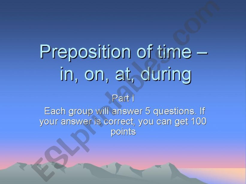 prepositions (group activity) powerpoint