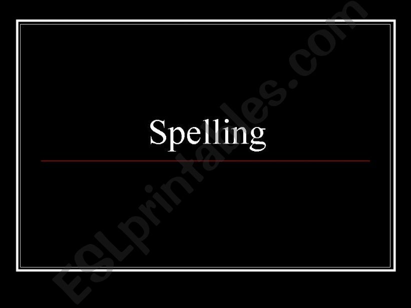 spelling powerpoint