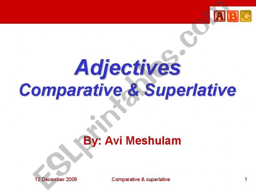 Comparative and Superlative forms