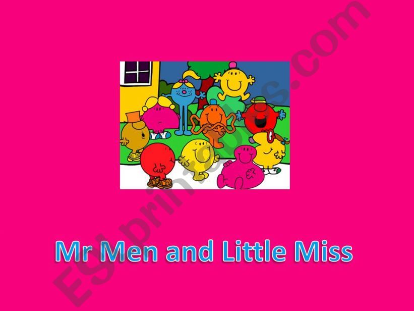 Mr Men and Little Miss characters teach adjectives