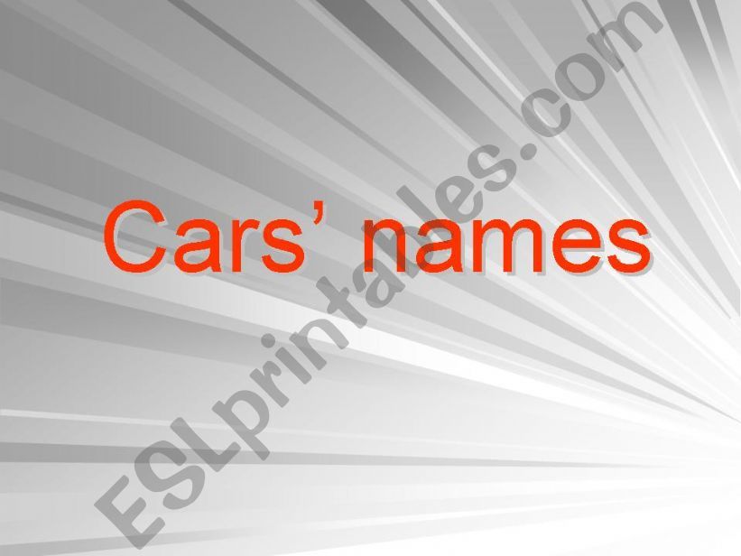 Cars names powerpoint