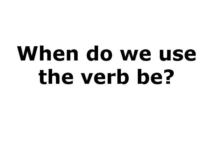 The verb be powerpoint