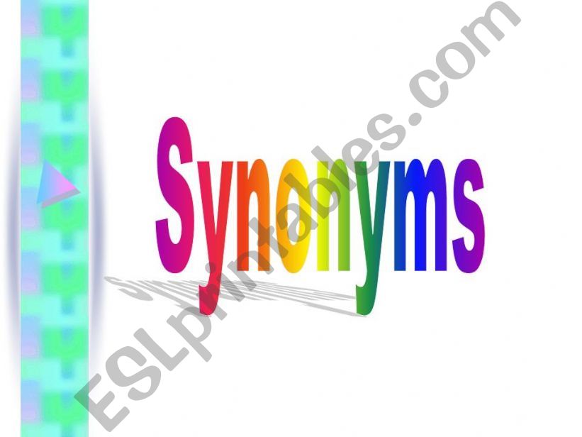 synonyms excercise with solutions