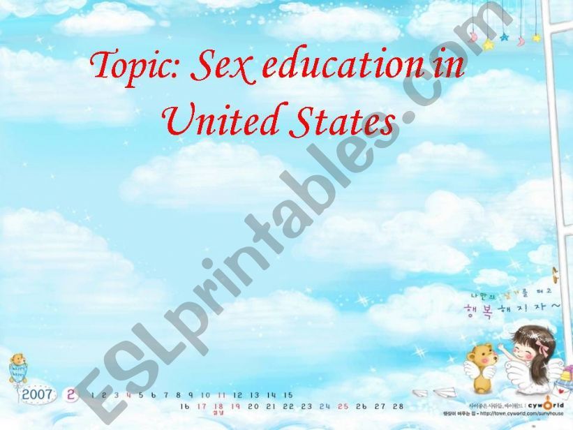 Esl English Powerpoints Sex Education In United States Presentation 9116