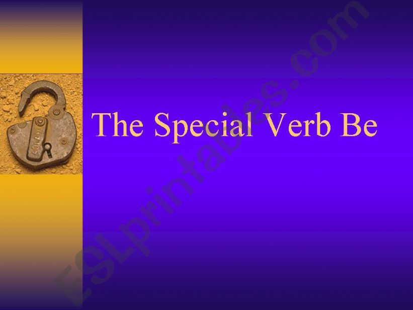 The Special Verb Be powerpoint